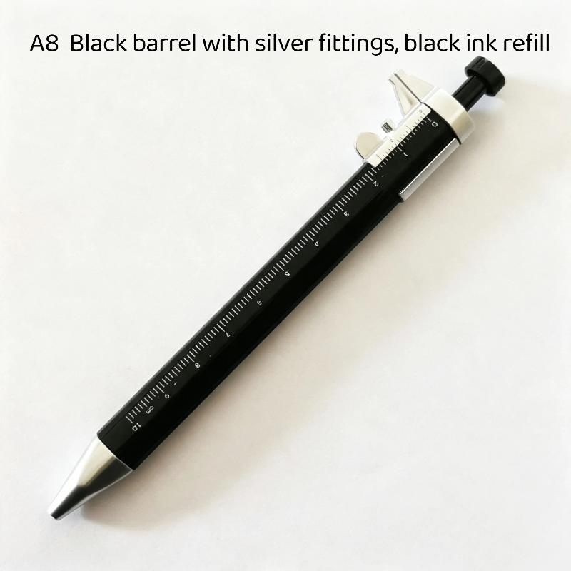 1Pcs Gel Ink Pen Multifunction Caliper Pen Ball‑Point 1.0Mm Ballpoint Pen Vernier Caliper Roller Ball Pen Creativity Stationery