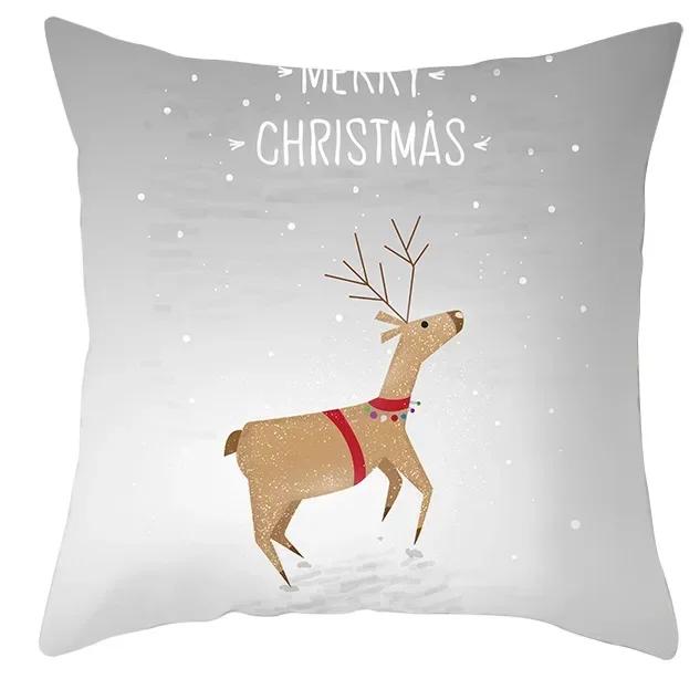 40/45/50/60cm Merry Christmas Santa Claus Printed Cushion Cover for Home Living Room Sofa Decoration Square Pillowcase