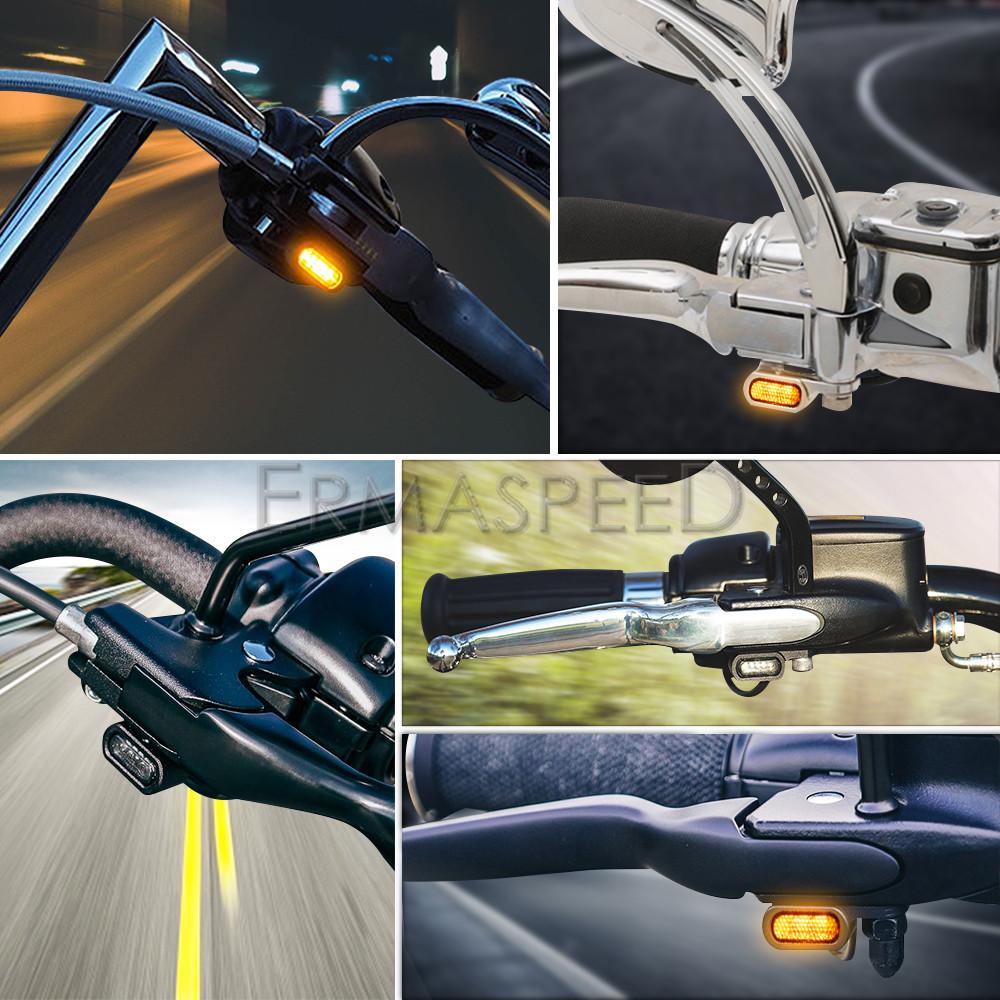 Pair Amber Motorcycle Handlebar Led Turn Signal Light E24 Mark Mini Scooter Indicator Blinker Aluminum Alloy Signal Lamp