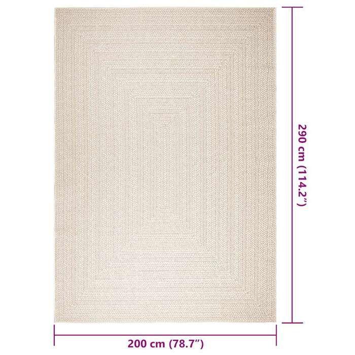 VidaXL Tapis ZIZUR crème 200x290 cm aspect de jute intérieur extérieur, tapis d'extérieur, tapis de sol, tapis d'intérieur, 4010368