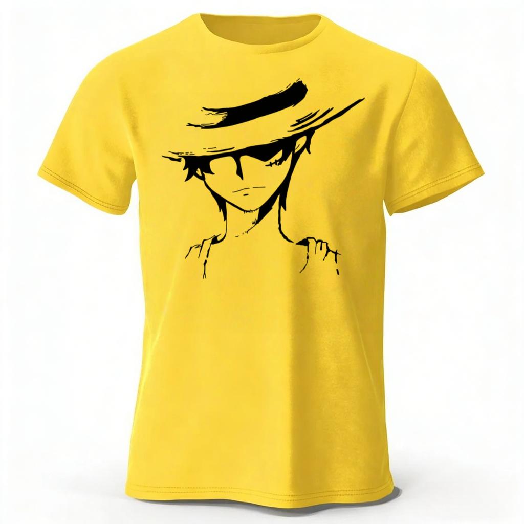 2026 Neues One Piece Luffy Reine Baumwolle Kurzarm Herren und Damen Modische Streetwear Übergröße Locker Sport T-Shirt