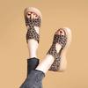 Two-wear sandals women's 2025 new summer mid-heel thick-soled leopard print non-slip soft-soled bag and Roman shoes with skirt