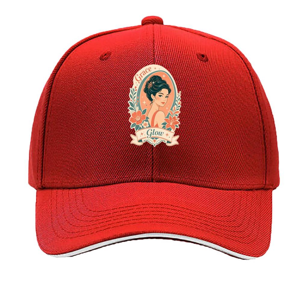 Retro Glam Portrait Bloom Emblem Hip Hop Hat Fashion Outdoor Sports Sandwich Baseball Cap