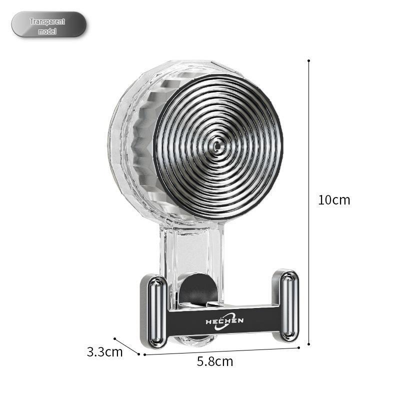 Electroplated No-Drill Double Hook: Suction Cup Towel & Key Holder for Bathroom, Kitchen, or Behind Door Use