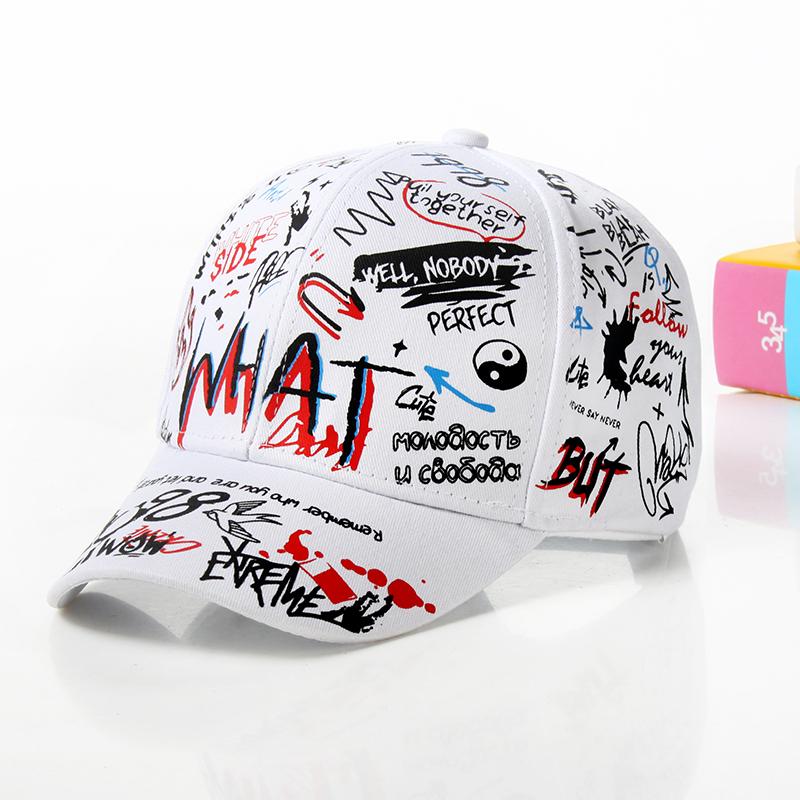 Fashion cotton Graffiti boy girl Baseball caps Children Printed snapback hat Kids Popular hip hop hat Cap hot sell