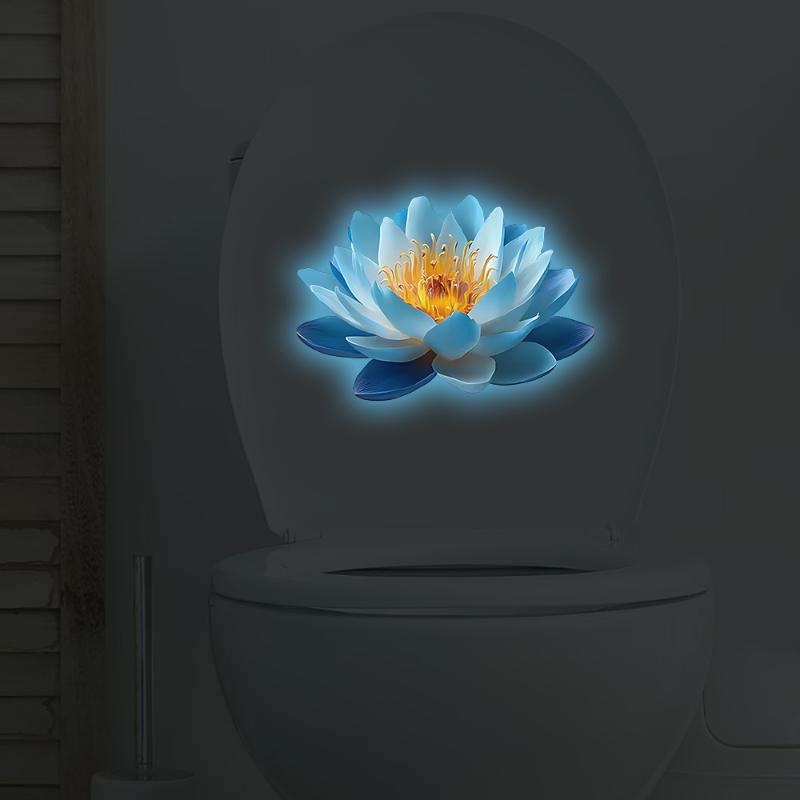 1/3 Pezzi Adesivi per WC a Forma di Loto Luminescenti Autoadesivi Decorazioni per Bagno Decalcomanie Adesivo Murale Decorazioni per la Casa Adesivo per Sedile del WC