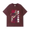 275 GSM Washed T-shirts 100% Cotton Black Clover V5 Asta Demon Print Unisex Heavy Cotton T Shirt