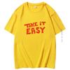 Take It Easy Funn Cartoon Graphic Tops Cotton Tshirt Unisex Fashion Streetwear Aesthetic Unique Hipster Short Sleeve Tshirts
