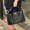 Small Niche Design Retro Small Fragrance Tote Bag New Fashionable And Versatile Grid Armpit Bag Contrasting Color Chain Handbag