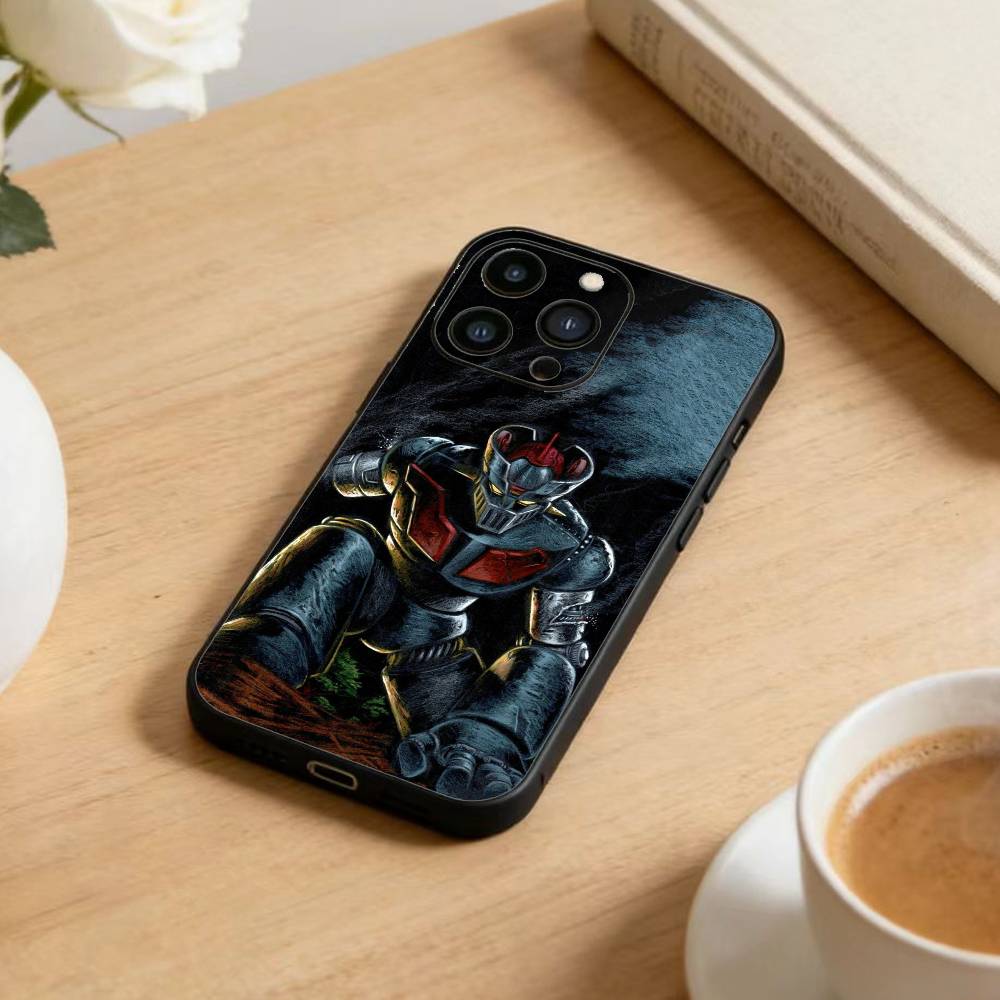Anime M-Mazinger Z Phone Case For iPhone17,16,15,14,13,12 Plus,Max Soft Silicone Black Cover