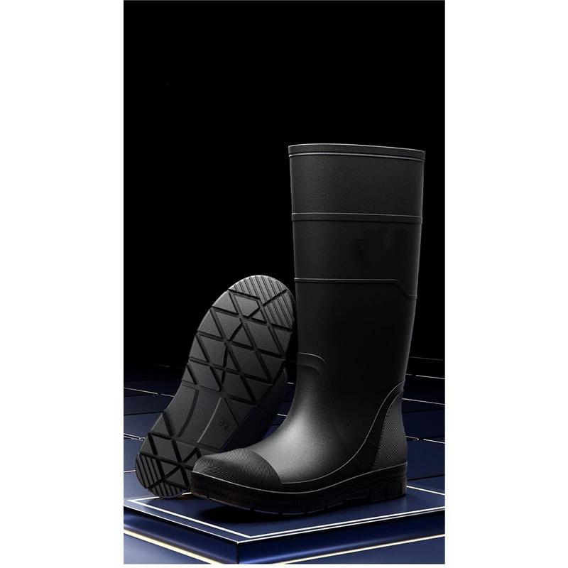Men's Outdoor Waterproof Anti Slip Wear Resistant High Tube Rain Shoes Rubber Shoes