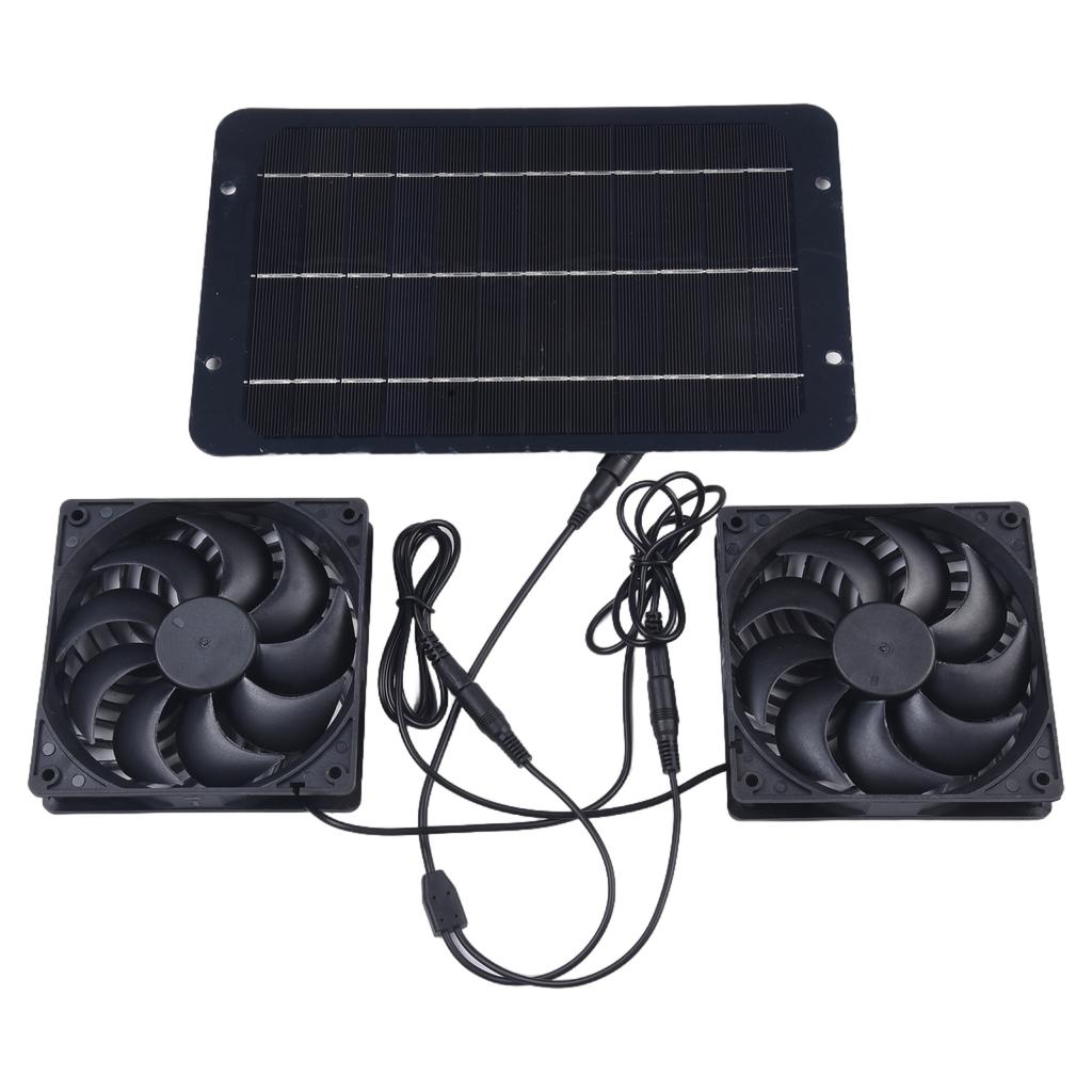 Cool Solar Powered Fan V W Waterproof Dual Exhaust Fan Note Outdoor Environments