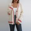 Knitted Cardigan Female Fall and Winter New Loose Lazy Wind Embroidery Star Models Knitted Sweater Cardigan Jacket Female