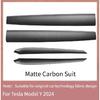 For Tesla Model 3 Y -2024 Car Dashboard Cover Carbon Fibre ABS Door Dash Trim Panel Interior Accessories Sticker Car Gadgets