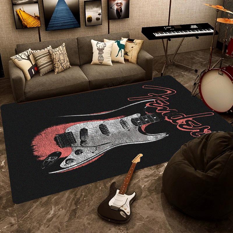 F-Fender rectangular carpet rock guitar band instrument decoration speaker retro floor mat shock absorption rugs