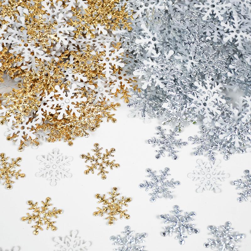300Pcs Snowflakes Confetti Xmas Tree Ornaments Christmas Decorations for Home Winter Party Wedding Decor Supplies