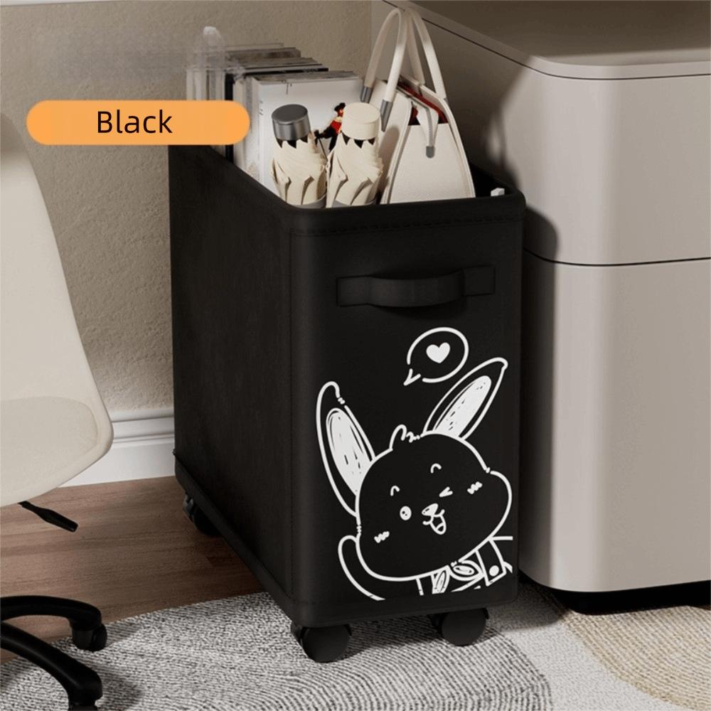 

Oxford Cloth Foldable Storage Basket with Wheels Space Saving Folding Laundry Basket Large Capacity Storage Rack For Office чорний