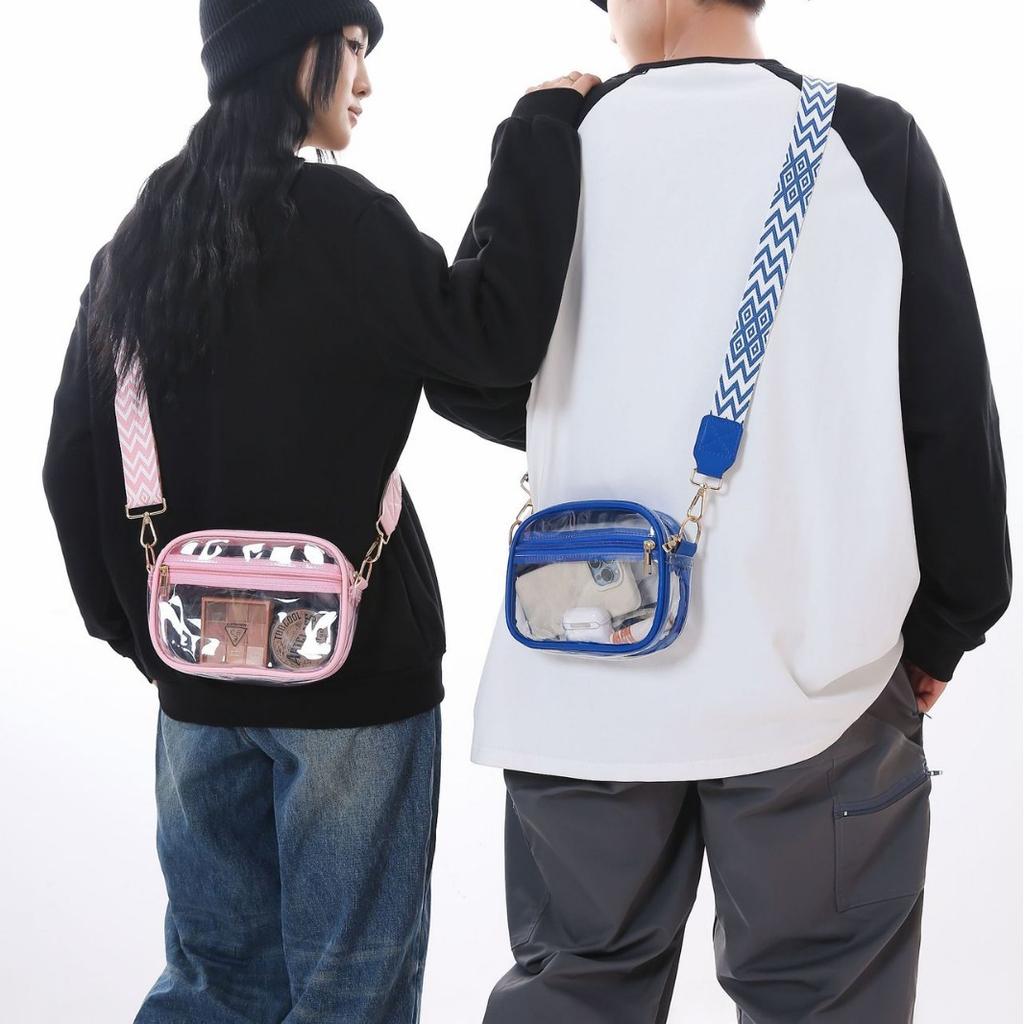New trendy Hong Kong style transparent pvc messenger bag transparent shoulder bag beach bag messenger bag