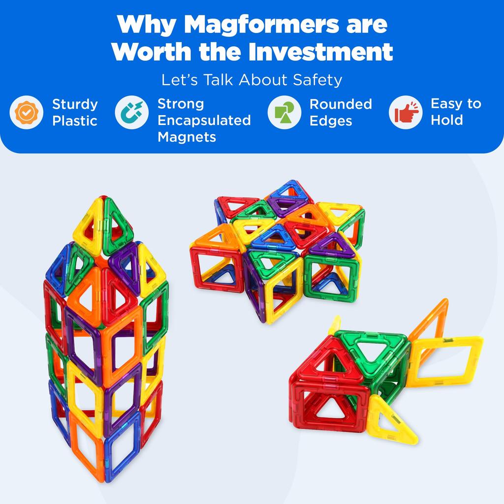 Magformers Designer Magnetic Building Educational Toy for Fostering Creativity 62-Piece Set, Blocks, [Used]