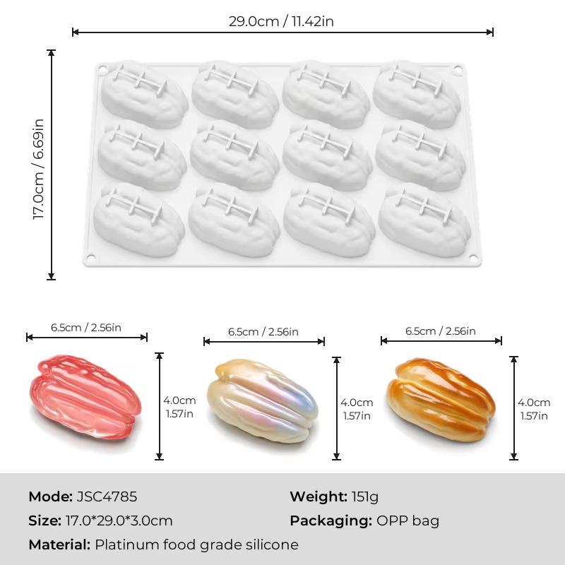 Reusable Non-Stick Silicone Baking Mold 4/12 Cavity Food Safe Mould for Pecan Nut Chocolate Candy Dessert Making