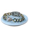 Sterling Silver Turquoise Dzi Bracelet with Six-Character Mantra