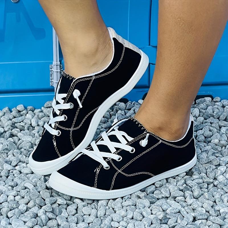 Pantofi de pânză de culoare uni pentru femei, pantofi minimalisti confortabili și plati, papuci ușori