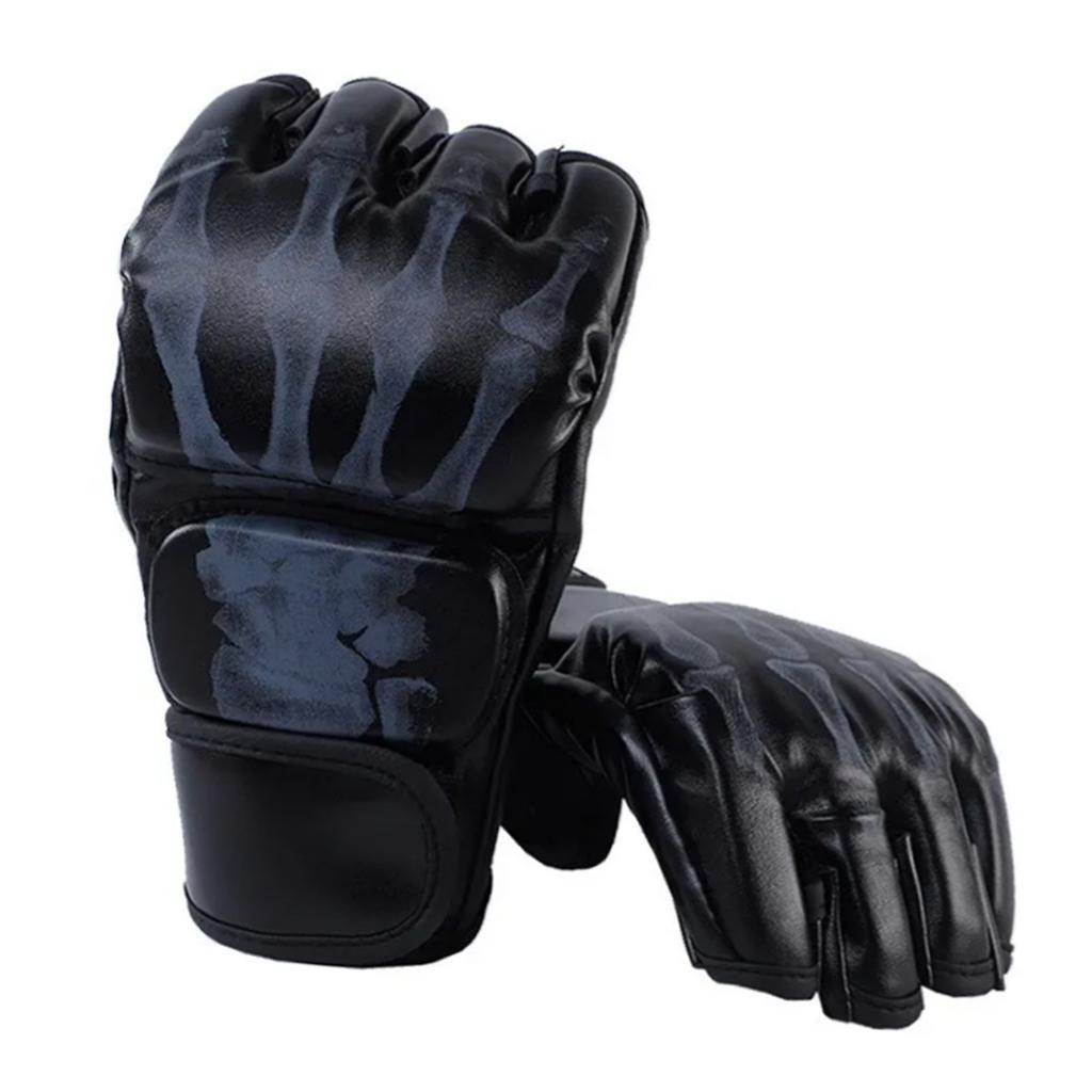 Boxing Gloves Unisex Adult Half Finger Taekwondo Protective Clothing for MMA Combat Training Black