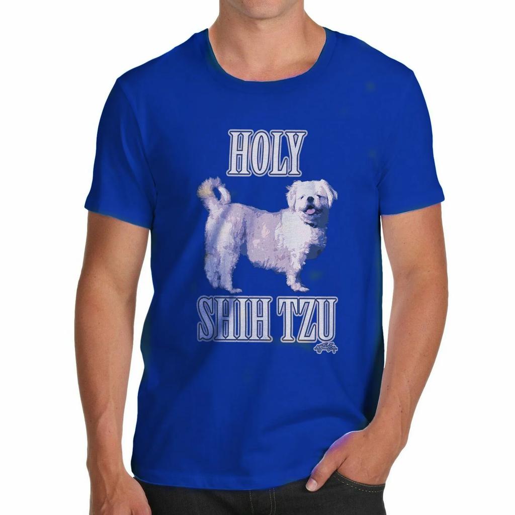 Holy Shih Tzu Funny Dog Lovers Unisexs TShirt Summer 100 Cotton Short Sleeve ONeck Unisex T Shirt New S3XL