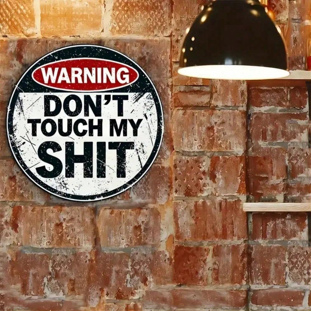 Metall-Wandschild Rund Nicht Berühren Vintage-Stil Heimbar Garage Neujahrsgeschenk