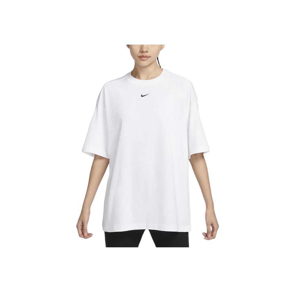 Nike Solid Color Short Sleeve Crew Neck T-Shirt Women Tops White DX7911-100