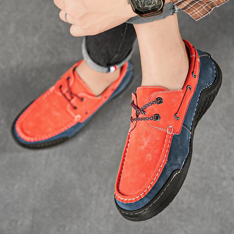 Fashion 2025 All Season Men's Eco-Friendly Bean Shoes 38-46 Recycled Rubber Sole Slip-On Casual Footwear for Daily Travel & Office Wear