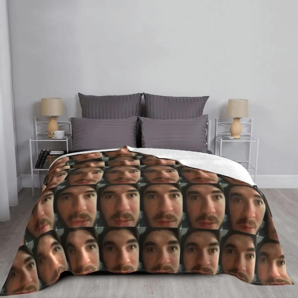 Jschlatt Spieldecke Cartoon Flanell Lustige Warme Überwurfdecken für Stuhlbezug Sofa Frühling/Herbst