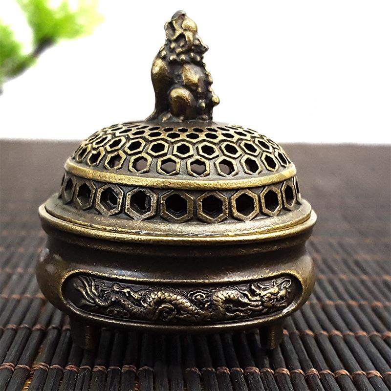 New New Alloy Incense Burner Hollow Out Four Legged Stick Holder Mini Sandalwood Censer Home Decoration
