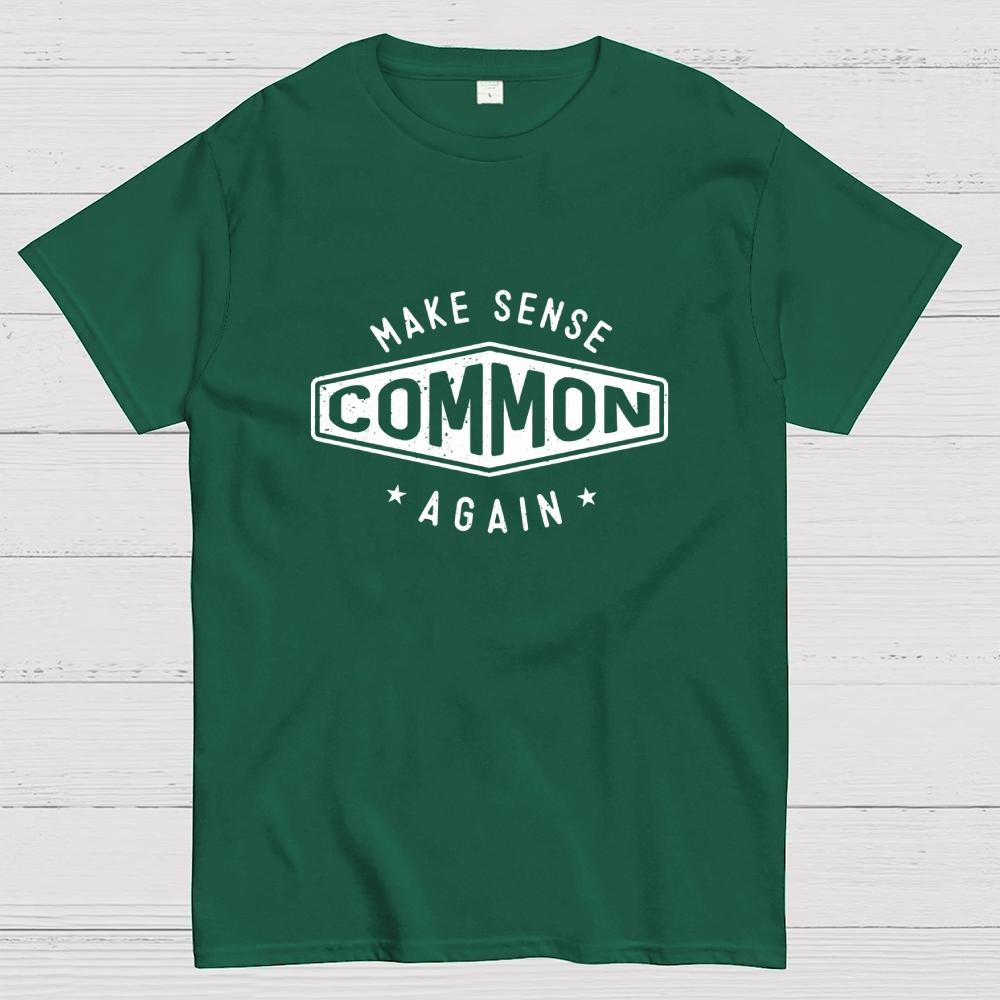 Make Sense Common Again Cotton Summer Casual Cool Loose T-Shirt