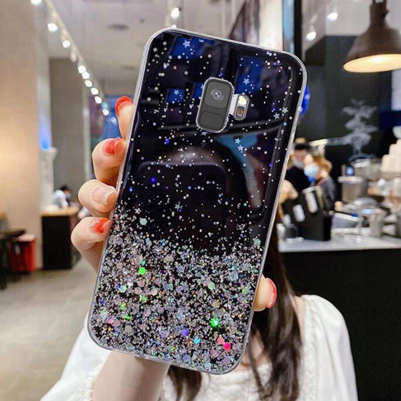 Bling Glitter Phone Case For Samsung Galaxy S9 S 9 G960F G960F/DS G960 Silicon Soft Case Full Cover For samsungS9 S9 Back Cover
