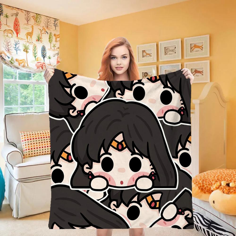 Moon Girl Knee Blanket Throw Winter Microfiber Oversized Baby Lightweight Flannel Fleece Bed Sofa Decoration