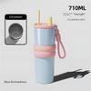 New 316 Stainless Steel Thermos Cup, Simple and Stylish, Large Capacity Thermos Cup with Ceramic Inner Liner, Portable Car Water Cup