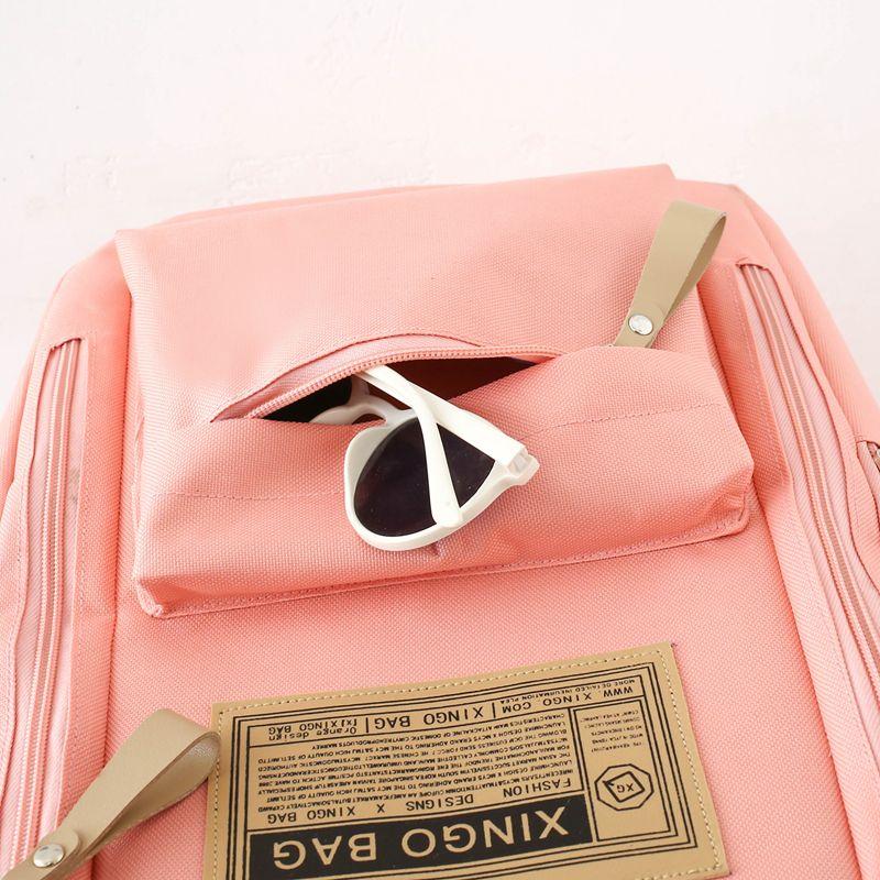 4pcs/set Backpack Female Junior High School Large Capacity High School College Style Schoolbag Outdoor anti backpack