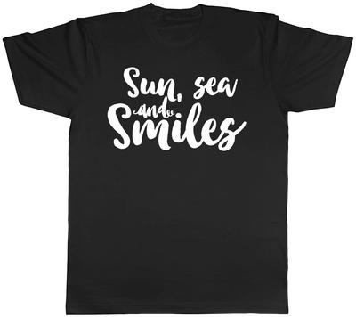 Sun Sea and Smiles Mens Womens Ladies T-Shirt Tee