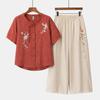 New Chinese Style Embroidered Summer Two-Piece Set for Women