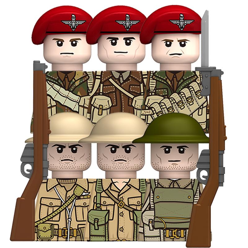 Military Affairs WW2 Britain Infantry Building Blocks Model Bricks Mini Action Toy Figures Toy Gift for Children