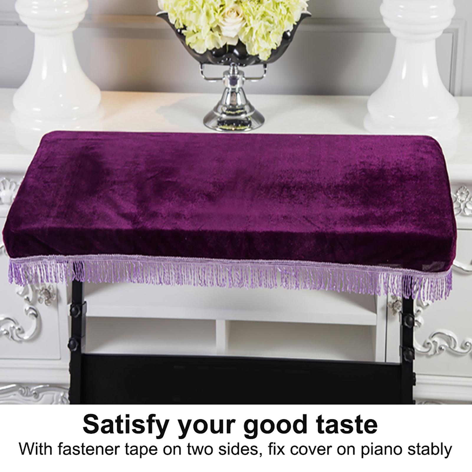 

Pleuche Anti dust Decorated Keyboard Cover for 61 88 Key Electronic Piano (Violet 88Key)