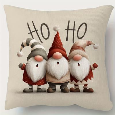 1pc Pillowcase Featuring a Cute Christmas Gnome - a Fun Holiday Decoration with a Zipper Closure, Printed On One Side, Suitable for Living Rooms, Bedr