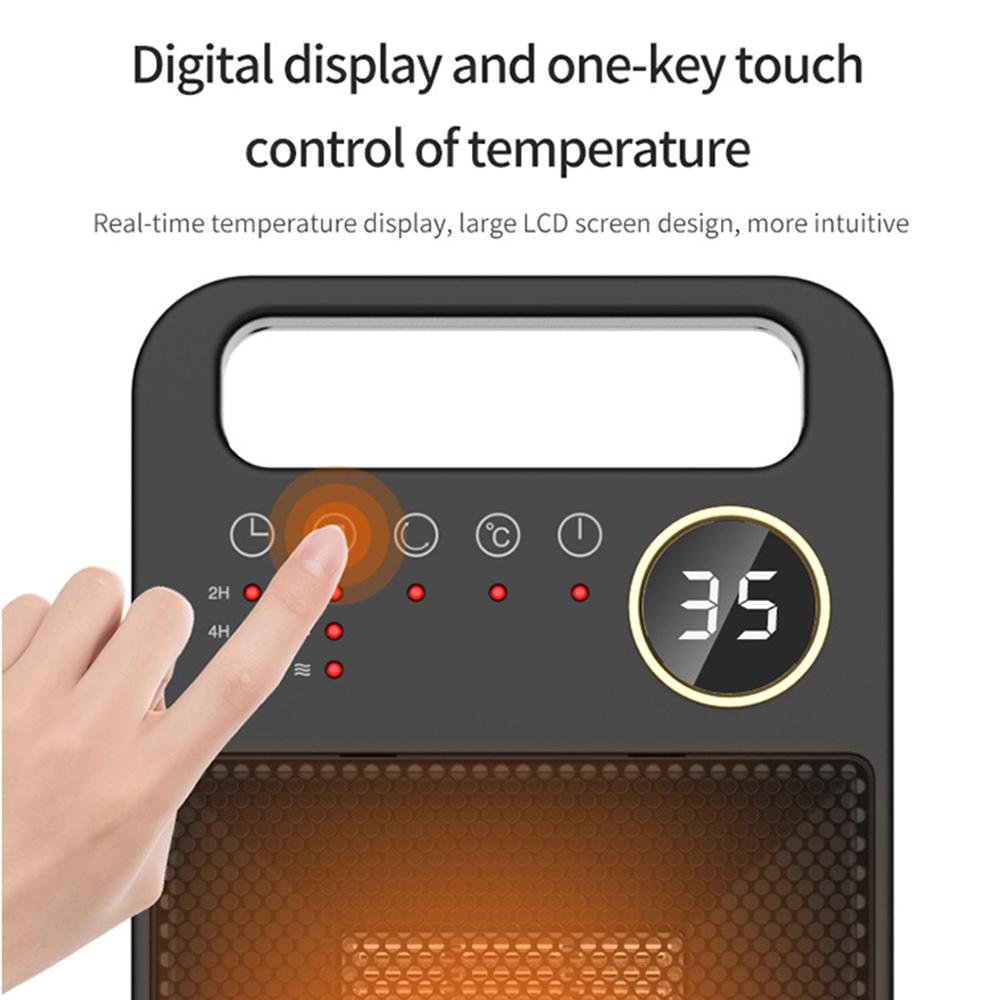 Heater Household 3 Speed Touch Screen Remote Control Mini Electric 1500W High Power 12H Timing Intelligent Shutdown