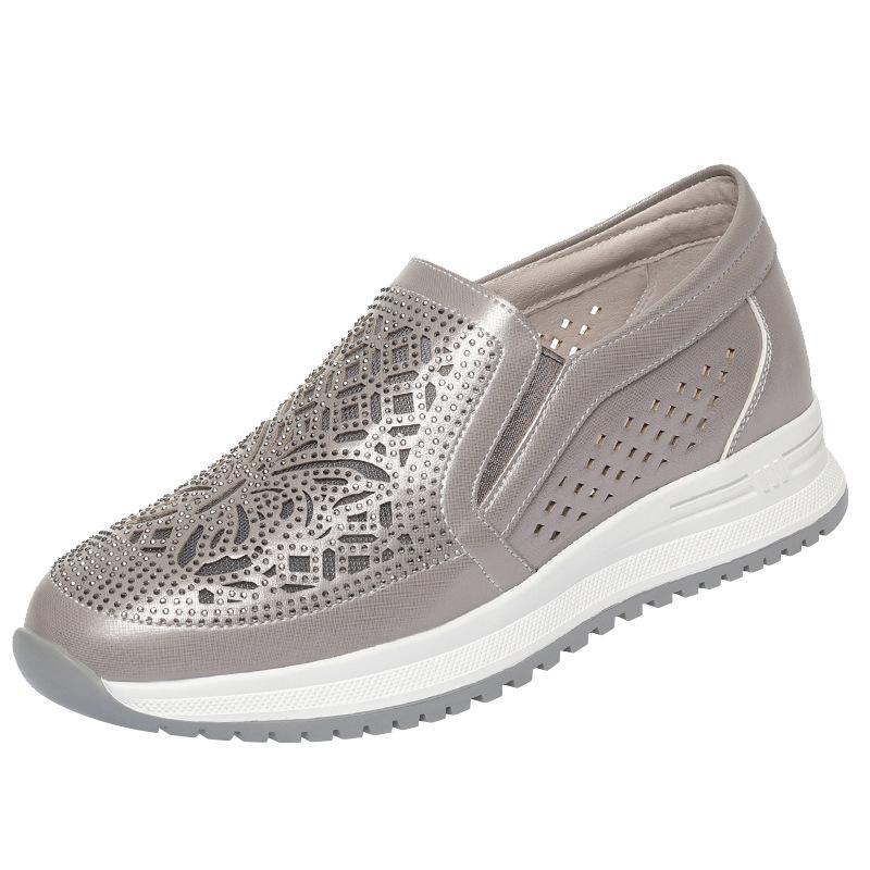 Women Mesh Breathable Fashion Round Toe Sneakers Wedges Shoes Daily Casual Slip-on Walking Female Thick Bottom Vulcanized Shoes