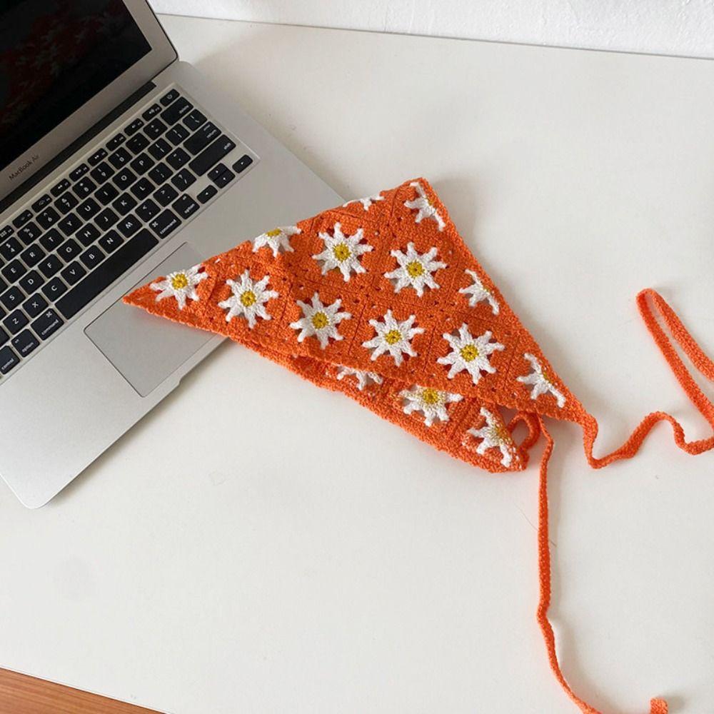 Girl Handmade Crochet Creative Triangle Headband Headband Towel Headscarf Hat Triangle Scarf
