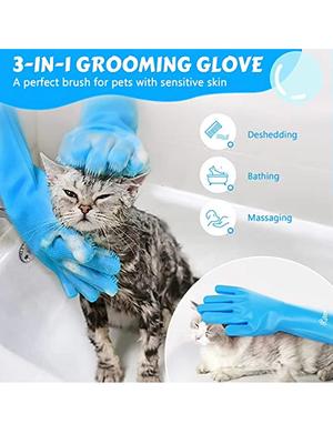 Pet Grooming Bathing Gloves Dog Cat Bathing Shampoo Scrubber Magic Massaging Cleaning Cleanner Sponge Silicon Hair Removal Glove