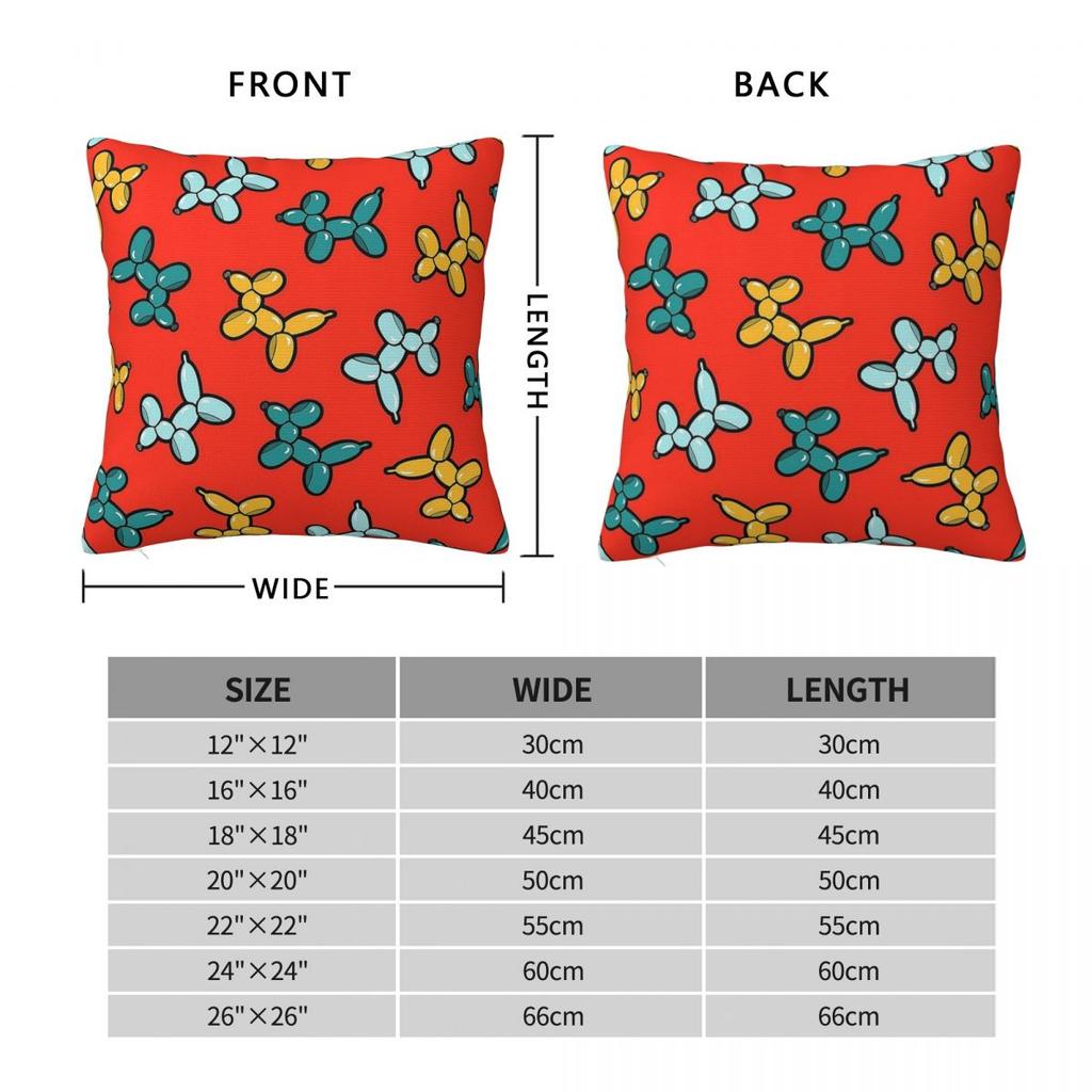Balloon Animal Dogs Square Pillowcase Polyester Linen Velvet Pattern Zip Decor Pillow Case Car Cushion Case