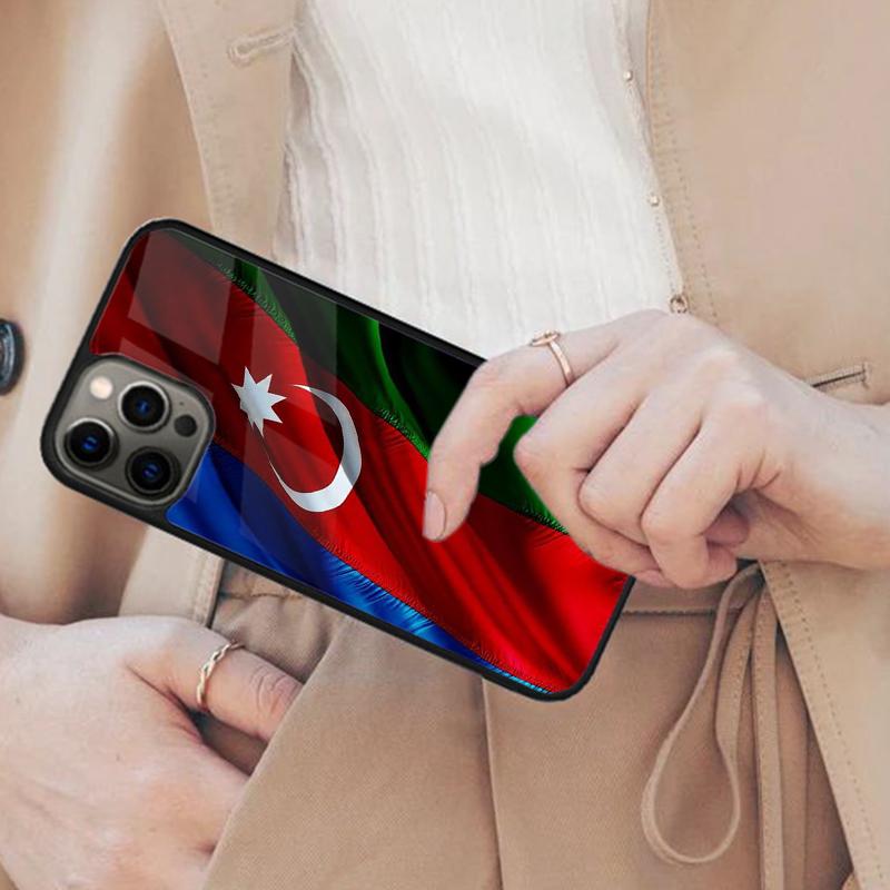 

Магнитный чехол для телефона с флагом Азербайджана для APPLE iPhone 17 Air 16 14 13 12 Pro Max 15 Plus Беспроводная зарядка с чехлом MagSafe iPhone 13mini