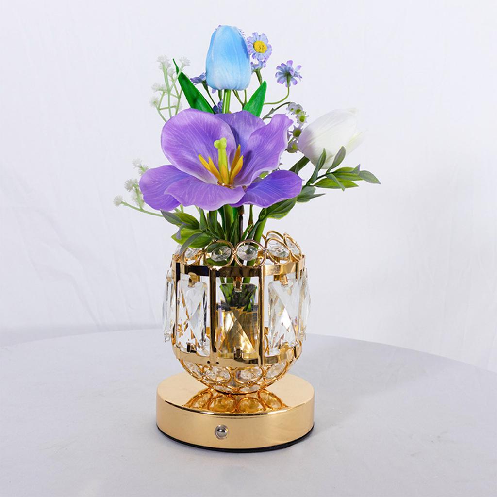 Tulip Artificial Flowers Night Light 3 Color Stepless Dimmable Rechargeable Cordless Small Lamp Wedding Gifts for Women Mom
